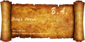 Bagi Anna névjegykártya